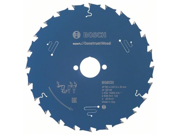 Bosch Kreissägeblatt Expert for Construct Wood, 190 x 30 x 2,0 mm, 24