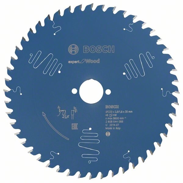 Bosch Kreissägeblatt Expert for Wood, 220 x 30 x 2,6 mm, 48