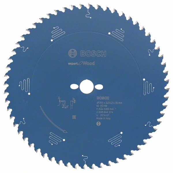 Bosch Kreissägeblatt Expert for Wood, 355 x 30 x 3,0 mm, 60