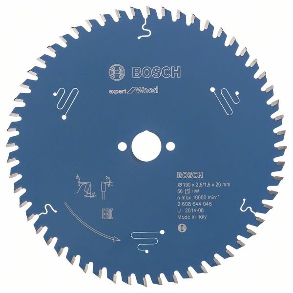 Bosch Kreissägeblatt Expert for Wood, 190 x 20 x 2,6 mm, 56