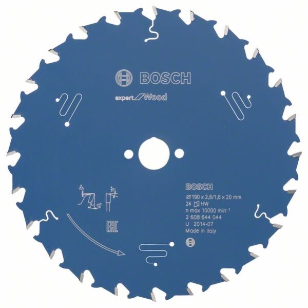 Bosch Kreissägeblatt Expert for Wood, 190 x 20 x 2,6 mm, 24