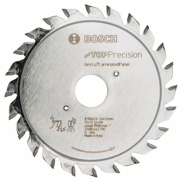 Bosch Vorritzblatt Top Precision Best for Laminated Panel, 120 x 22 x 2,8 - 3,6 mm