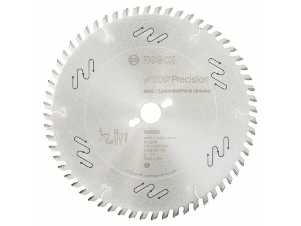 Bosch Kreissägeblatt Top Precision Best for Laminated Panel Abrasive 303x30x3,2 mm, 60