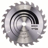 Bosch Kreissägeblatt Optiline Wood für Handkreissägen, 184 x 16 x 2,6 mm, 24