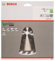 Bosch Kreissägeblatt Optiline Wood für Handkreissägen, 184 x 16 x 2,6 mm, 24