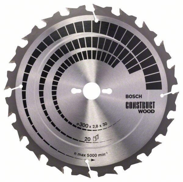 Bosch Kreissägeblatt Construct Wood, 300 x 30 x 2,8 mm, 20