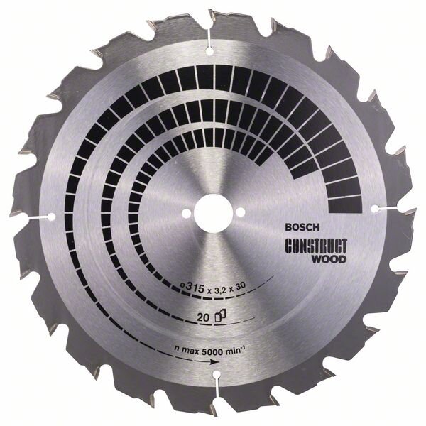 Bosch Kreissägeblatt Construct Wood, 315 x 30 x 3,2 mm, 20