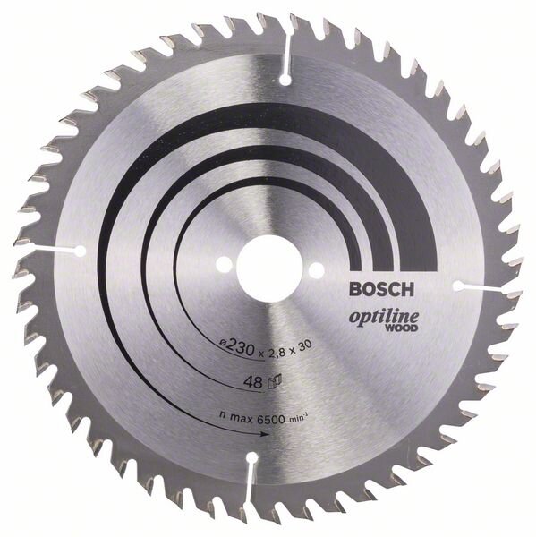 Bosch Kreissägeblatt Optiline Wood für Handkreissägen, 230 x 30 x 2,8 mm, 48