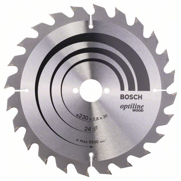 Bosch Kreissägeblatt Optiline Wood für Handkreissägen, 230 x 30 x 2,8 mm, 24