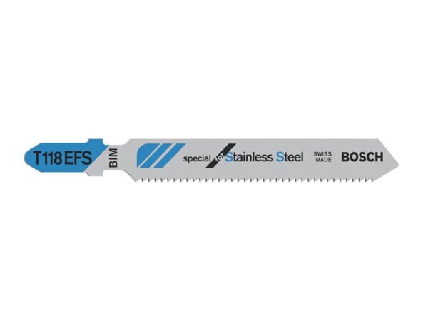 Bosch Stichsägeblatt T 118 EFS Basic for Stainless Steel, 3er-Pack