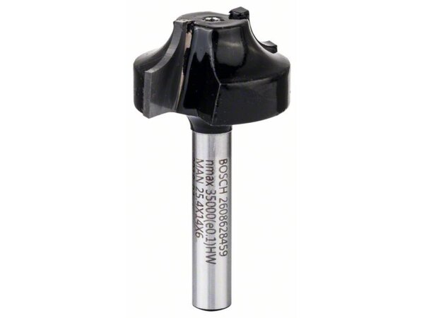 Bosch Kantenformfräser E, 6 mm, R1 6,3 mm, D 25,4 mm, L 14 mm, G 46 mm