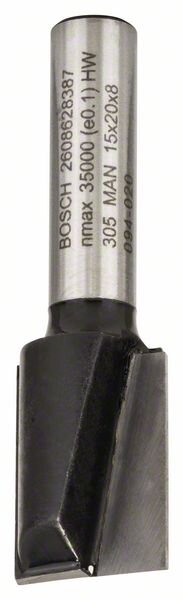 Bosch Nutfräser, 8 mm, D1 15 mm, L 19,6 mm, G 51 mm. Für Handfräsen