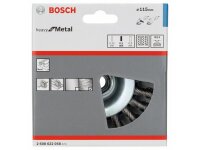 Bosch Kegelbürste Heavy for Metal, 115 mm, gezopfter...