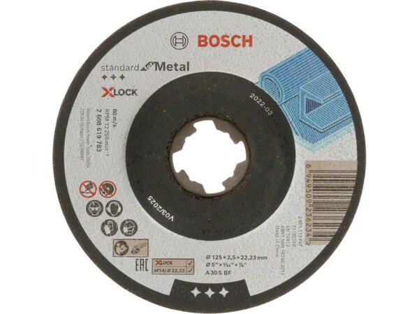 Bosch X-LOCK Standard for Metal Trennscheibe gekröpft, 125 mm