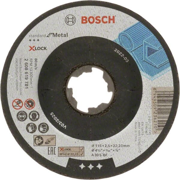 Bosch X-LOCK Standard for Metal Trennscheibe gekröpft, 115 mm