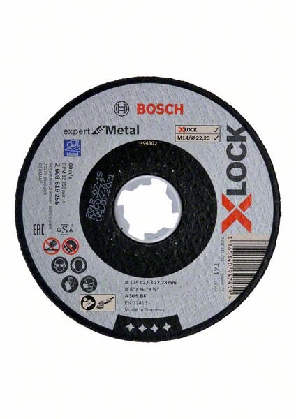 Bosch X-LOCK Expert for Metal 125 x 2,5 x 22,23 Trennscheibe gerade