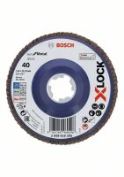 Bosch X-LOCK Fächerschleifscheibe, X571, Best for Metal, gerade, Ø115 mm, K 40, 1 Stk