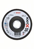 Bosch X-LOCK Fächerschleifscheibe, X571, Best for Metal, abgewinkelt Ø115 mm K120, 1St