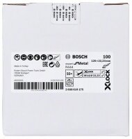 Bosch X-LOCK Fiberschleifscheibe, Ø125 mm, K 100, R444, Expert for Metal, 1 Stk.