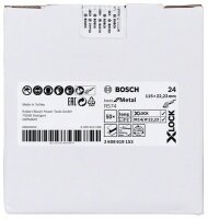 Bosch X-LOCK Fiberschleifscheibe, Ø115 mm, K 24, R574, Best for Metal, 1 Stück