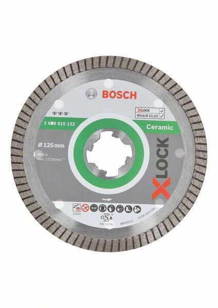 Bosch X-LOCK Diamanttrennscheibe Best for Ceramic Extra Clean Turbo 125x22,23x1,4x7