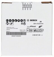 Bosch Fiberschleifscheibe R574 Best for Metal, Zirkonkorund, 125 mm, 22,23 mm, 36