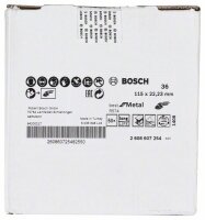 Bosch Fiberschleifscheibe R574 Best for Metal, Zirkonkorund, 115 mm, 22,23 mm, 36