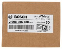 Bosch Fiberschleifscheibe R574 Best for Metal, Zirkonkorund, 115 mm, 22,23 mm, 120