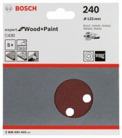 Bosch Schleifblatt C430, 125 mm, 240, 8 Löcher, Klett, 5er-Pack