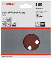 Bosch Schleifblatt C430, 125 mm, 180, 8 Löcher, Klett, 5er-Pack