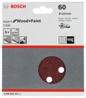 Bosch Schleifblatt C430, 125 mm, 60, 8 Löcher, Klett, 5er-Pack