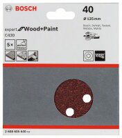 Bosch Schleifblatt C430, 125 mm, 40, 8 Löcher, Klett, 5er-Pack