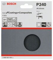 Bosch Schleifblatt Papier F355, 115 mm, 220, ungelocht,...