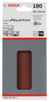 Bosch Schleifblatt C430, 80 x 133 mm, 180, 8 Löcher, Klett, 10er-Pack