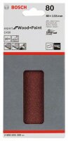 Bosch Schleifblatt C430, 80 x 133 mm, 80, 8 Löcher, Klett, 10er-Pack