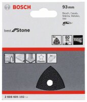 Bosch Schleifblatt F355, 93 mm, 80, 6 Löcher, Klett, 5er-Pack