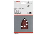 Bosch Schleifblatt C430, 100 x 170 mm, 40, 8 Löcher, Klett, 5er-Pack