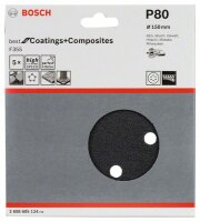 Bosch Schleifblatt F355, 150 mm, 80, 6 Löcher, Klett, 5er-Pack