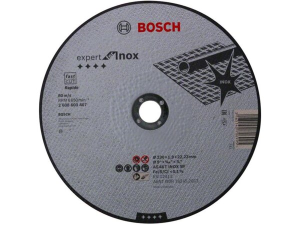 Bosch Trennscheibe gerade Expert for Inox - Rapido AS 46 T INOX BF, 230 mm, 1,9 mm