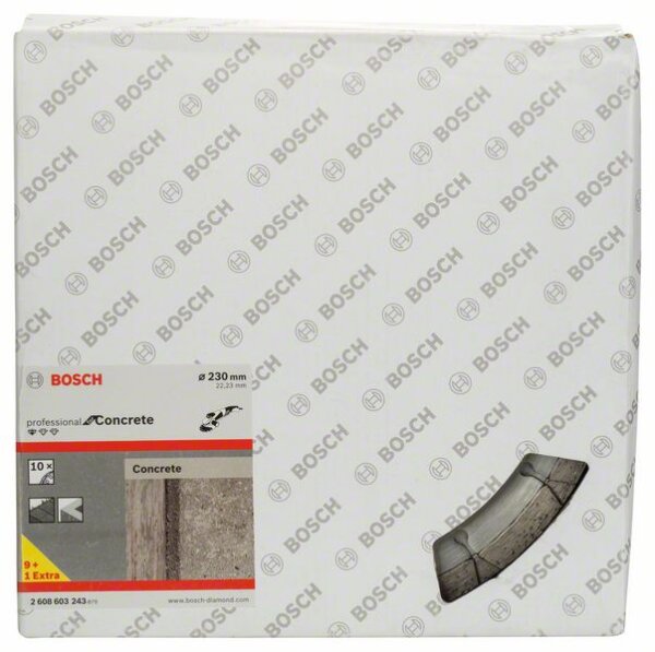 Bosch Diamanttrennscheibe Standard for Concrete, 230 x 22,23 x 2,3 x 10 mm, 10er-Pack