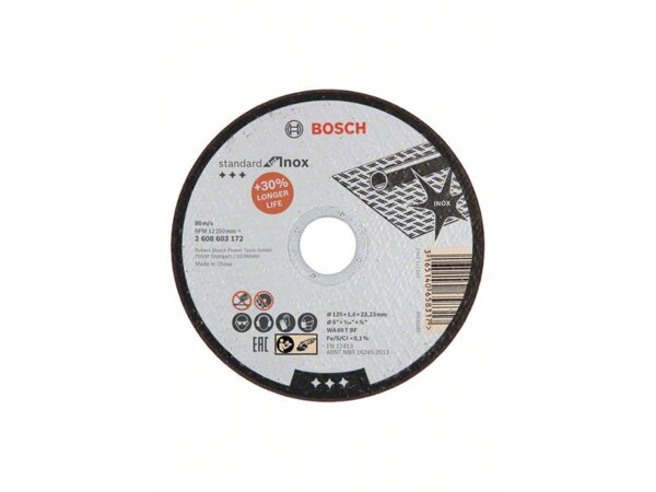 Bosch Trennscheibe gerade Standard for Inox WA 60 T BF, 125 mm, 1,6 mm