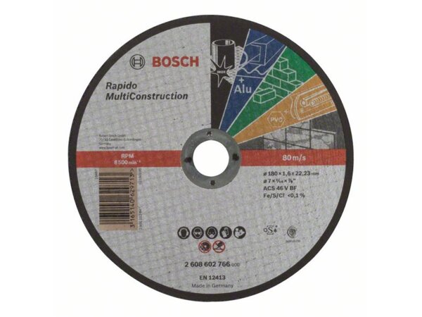 Bosch Trennscheibe ger. Rapido Multi Construction. Für gr. Winkelschleifer