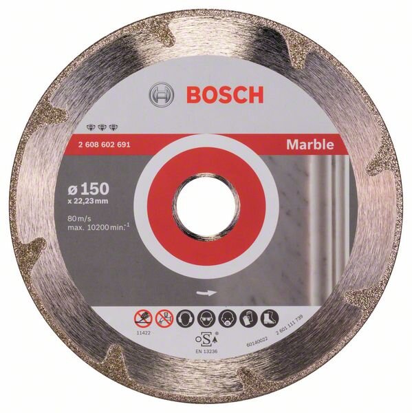 Bosch Diamanttrennscheibe Best for Marble, 150 x 22,23 x 2,2 x 3 mm