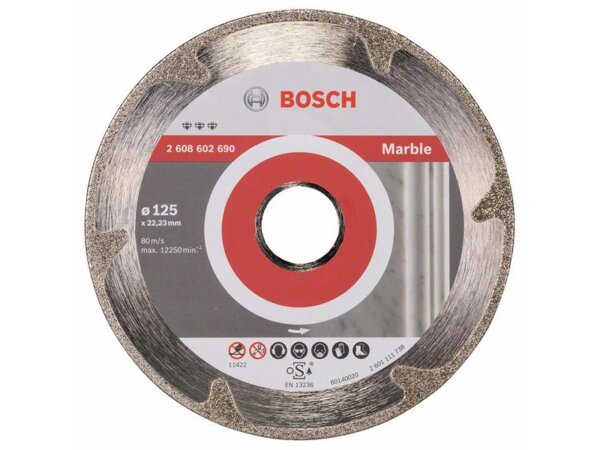 Bosch Diamanttrennscheibe Best for Marble, 125 x 22,23 x 2,2 x 3 mm