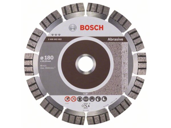 Bosch Diamanttrennscheibe Best for Abrasive, 180 x 22,23 x 2,4 x 12 mm