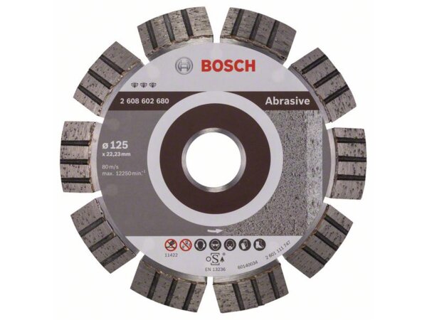 Bosch Diamanttrennscheibe Best for Abrasive, 125 x 22,23 x 2,2 x 12 mm