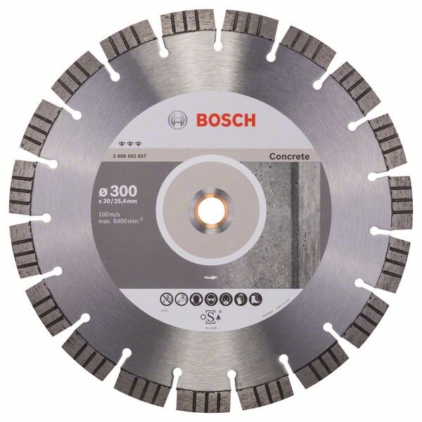 Bosch Diamanttrennscheibe Best for Concrete, 300 x 20,00/25,40 x 2,8 x 15 mm