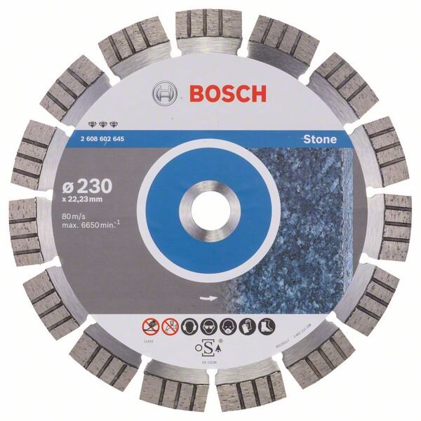 Bosch Diamanttrennscheibe Best for Stone, 230 x 22,23 x 2,4 x 15 mm