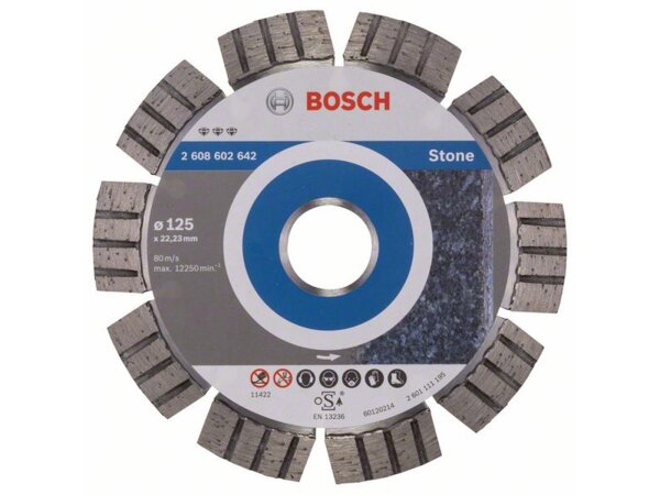 Bosch Diamanttrennscheibe Best for Stone, 125 x 22,23 x 2,2 x 12 mm