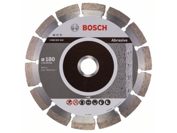 Bosch Diamanttrennscheibe Standard for Abrasive, 180 x 22,23 x 2 x 10 mm